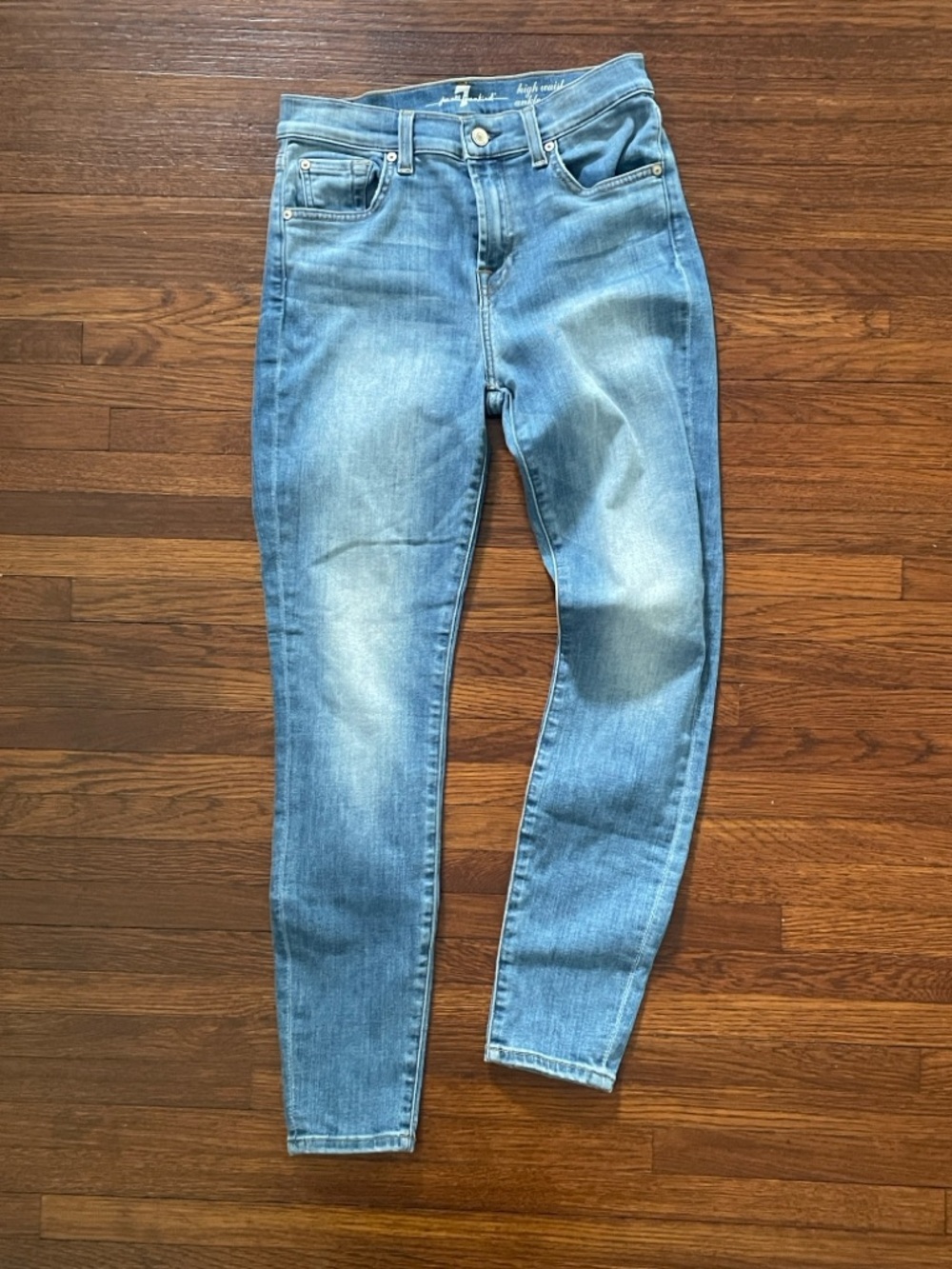 7 for all mankind - Classic High-Rise Skinny Jeans - Light Blue